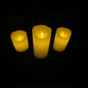 Elegant Yellow LED Candle Set